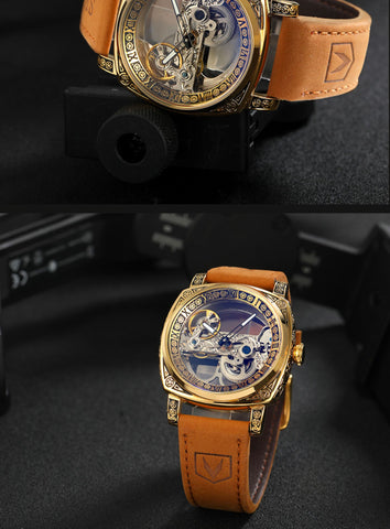 Men's Automatic Mechanical Watch With leather strap