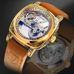 Men's Automatic Mechanical Watch With leather strap