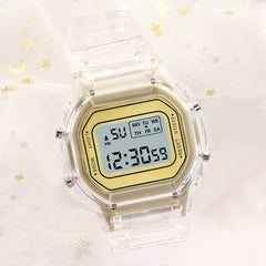 New Fashion Transparent Digital Watch Square Women Watches