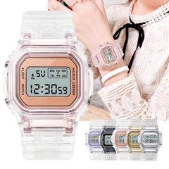 New Fashion Transparent Digital Watch Square Women Watches