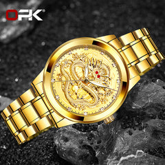 Embossed dragon waterproof watches