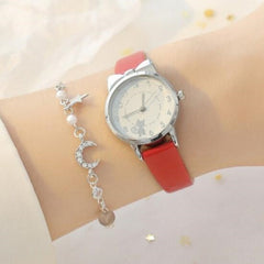 Children Leather Quartz Watches Moon Star